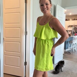 Vibrant Lime Green Sleeveless Dress
